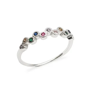 Anillo con circonitas de colores