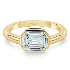 Anillo Diamantes 0.55 Ct Talla Esmeralda Vrait Horizontal