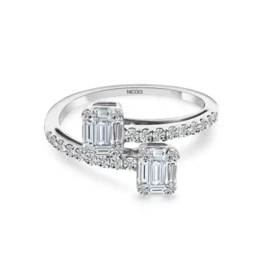 Anillo Diamantes Electra 0.85 Tu Y Yo Oro Blanco