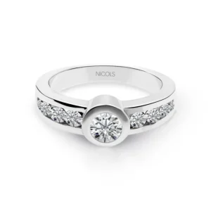 Anillo Diamantes Emily 0.75 Oro Blanco