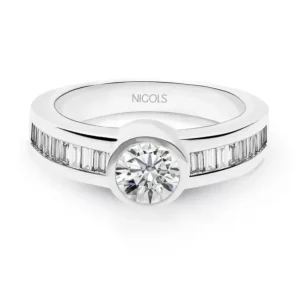 Anillo Diamantes Emily 0.85 Oro Blanco