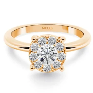 Anillo Diamantes Gardenia 0.48 Oro Rosa