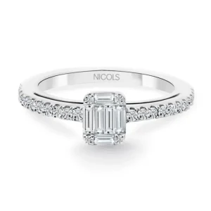 Anillo Diamantes Minerva 0.45 Oro Blanco