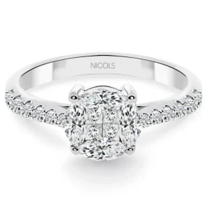 Anillo Diamantes Rosetón 0.97 Ct Diamond Classic