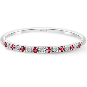 Anillo Diamantes Rubí Azalea 0.06 Oro Blanco