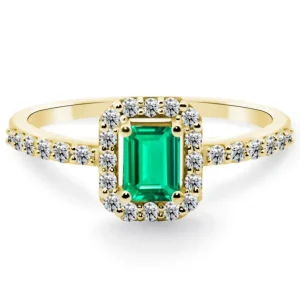 Anillo Esmeralda Sunset Rectangle 0.40Ct Oro Amarillo