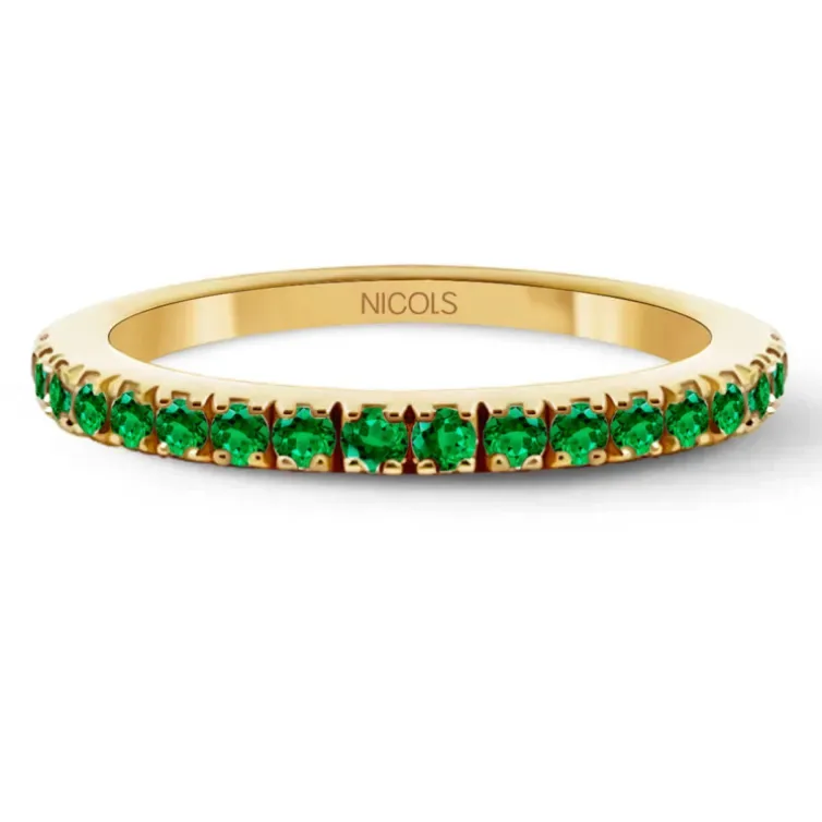 Anillo Granate Verde Dafne Band