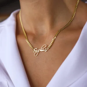 cadena con nombre oro