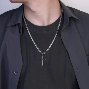 cadena cruz hombre