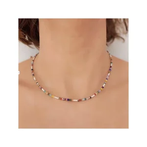 collar bolitas colores