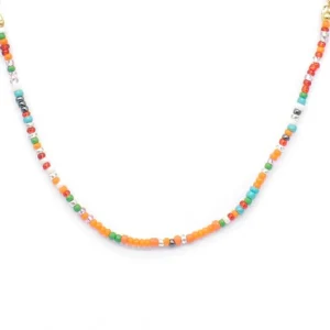 collar bolitas colores