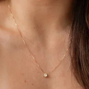 collar diamante solitario