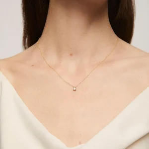 collar diamante solitario