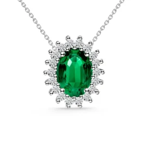 Collar Esmeralda 1.30 Y Diamantes Dalia