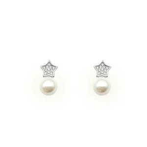 Pendientes de perla y estrella