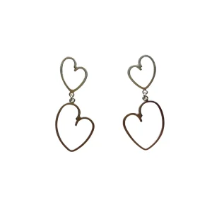 Pendientes doble corazón
