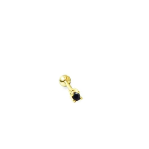 Pendientes piercing con circonita negra
