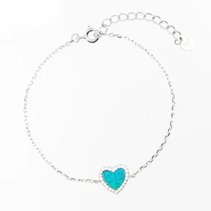 Pulsera corazón de ópalo