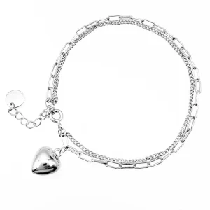 Pulsera doble con corazón