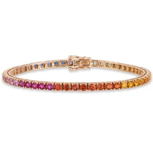 Pulsera Zafiros Colores Oro Rosa Rainbow