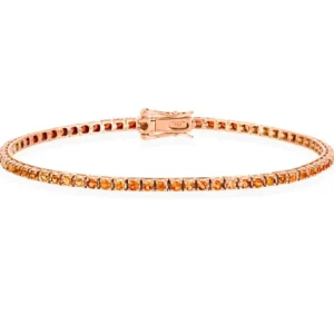 Pulsera Zafiros Naranjas 3.80Ct Oro Rosa Rainbow