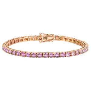 Pulsera Zafiros Rosa 9.50Ct Oro Rosa Rainbow