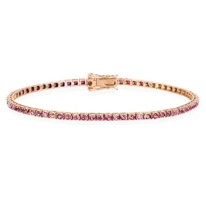 Pulsera Zafiros Rosa Claro 2.45Ct Oro Rosa Rainbow