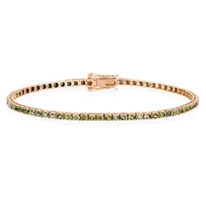 Pulsera Zafiros Verde Claro 2.45Ct Oro Rosa Rainbow