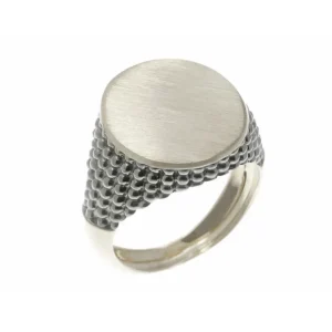 Sello Oro Blanco Mate Oval Moderno