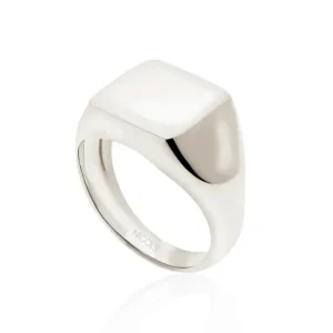 Sello Oro Blanco Mujer Cuadrado Vintage